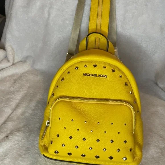 Michael Kors Erin Small backpack Citrus Michael Kors Erin Small Studded Leather Backpack - Citrus  main image 3